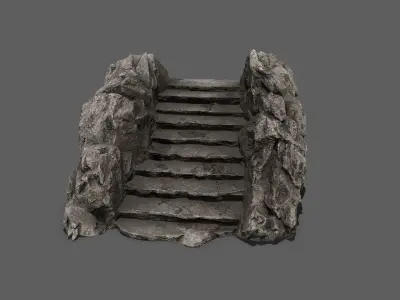 Stairs rock staircase Low-poly 3D model buy