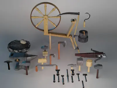 Medieval Tool Pack 1 Low-poly 3D model