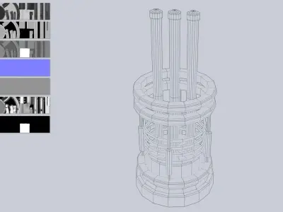 Sci fi lamp Low-poly 3D model