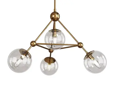 Kirkman Chandelier Gold Low-poly 3D model