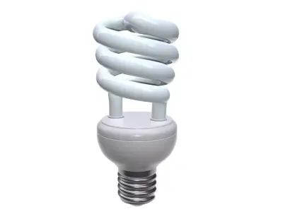 compact fluorescent light bulb 1 3D model