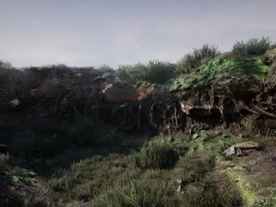 Cliff faces 2 Low-poly 3D model