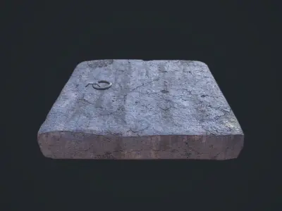 Stone Trapdoor Low-poly 3D model
