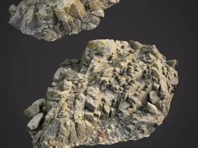 3d scanned rock cliff R2 3D model