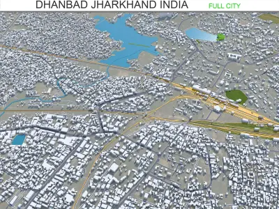 Dhanbad Jharkhand India 25km Low-poly 3D model