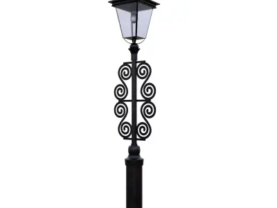 Antique Ornamental Street Lamp Low Poly PBR Low-poly 3D model
