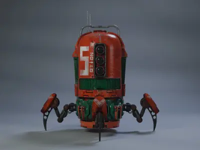 Robot No 5  3D model Low-poly 3D model
