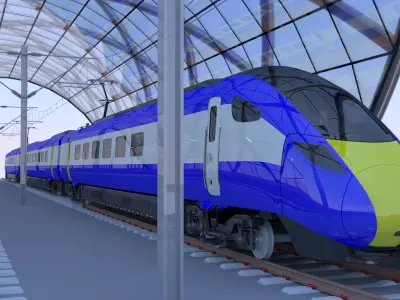 Stations with Azuma train 3D Model Pack
