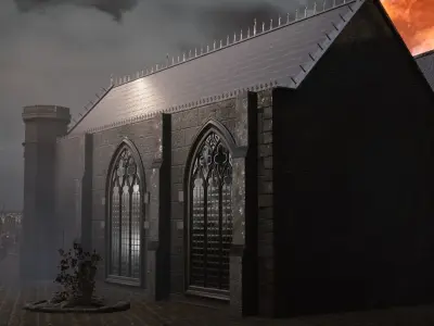 Victorian Chapel Low-poly 3D model