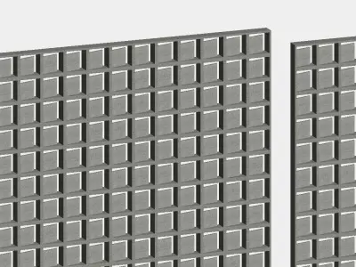 Roster wall design curtain wall revit family type R-02 3D model