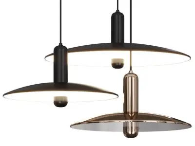 Woud Lu Taupe Pendant Lamps 3D model