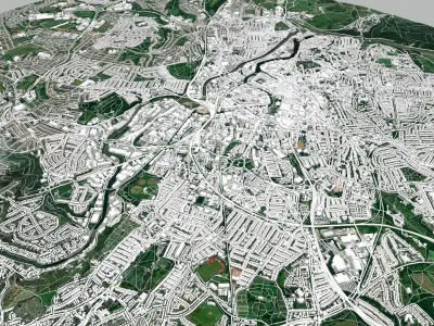 Cityscape Bristol United Kingdom 3D model