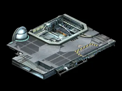 Spaceship - indoor - floor 01 3D model