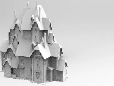 Tudor house different larger 3D 3D model