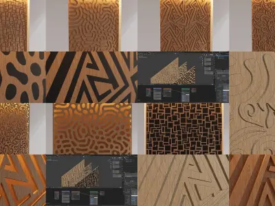 Decorative Wooden Panels Collection 3D Model Pack