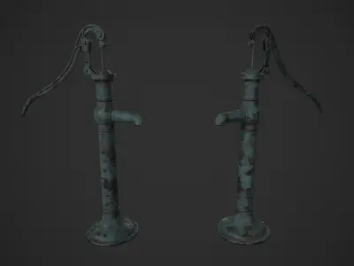 Hand Water Pump Low-poly 3D model