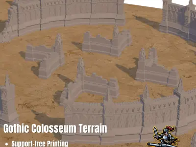Gothic Colosseum Modular Terrain STL Set 3D print model