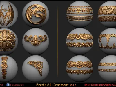Freds 64 Ornaments Vol 4 Low-poly 3D model
