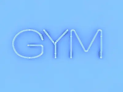 Gym Neon Sign Low-poly 3D model