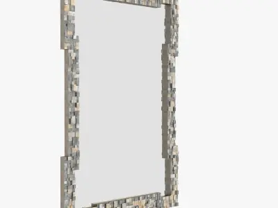 Pyrite and Patinated Brass Mirror designed by Douglas Mackie 3D model