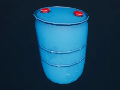 Plastic Barrel Stylized Low-poly 3D model