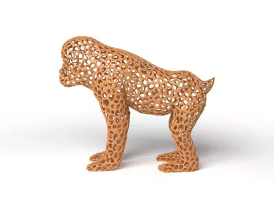 Monkey Voronoi Low-poly 3D model