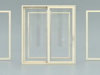 laos Aluminum Sliding Door Low-poly 3D model