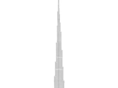 Burj Khalifa Low-poly 3D model