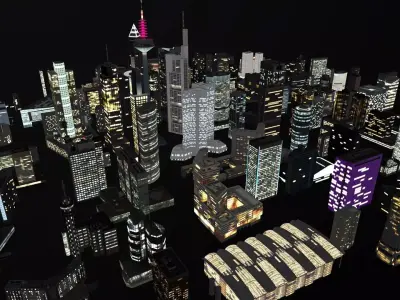 City Buildings Pack Vol2 101-200 With LODs Low-poly 3D model