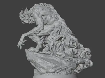 Shadow Wolf 50mm 3D print model