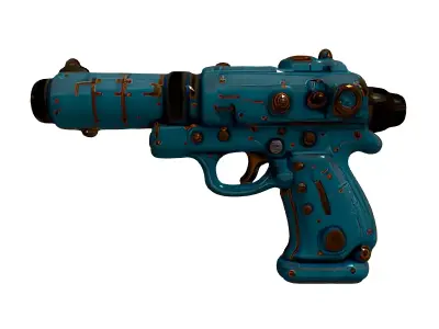 SciFi Blaster Pistol LowPoly Game Asset Low-poly 3D model