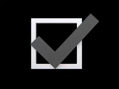 Checkbox with Tick Symbol v1 001 Low-poly 3D model