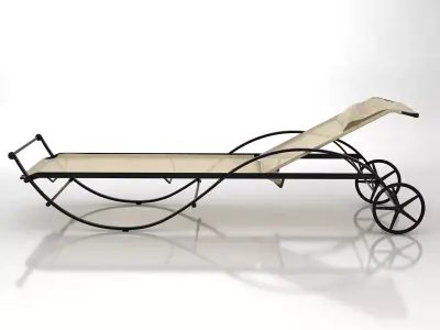 Leandro wrought iron chaise lounge 3D model