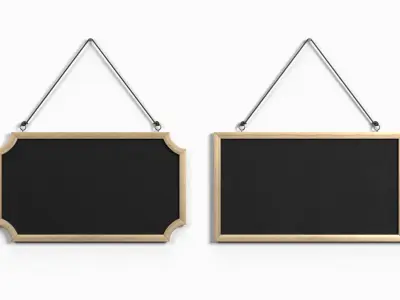 Display Signs -Wooden Wall Message Boards 3D model