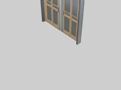 Bifold door model Low-poly 3D model