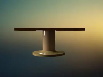 Square Round Table Free 3D model