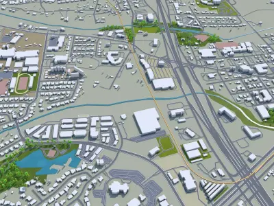 Round Rock Texas 30km Low-poly 3D model