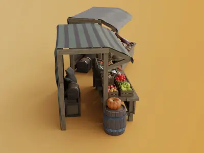 Medieval Market Food  Low-poly 3D model