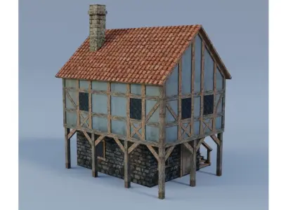 medieval house Free low-poly 3D model
