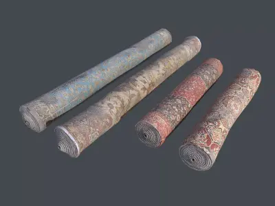 Wrapped Carpets   PBR low poly Free low-poly 3D model