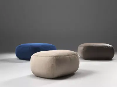 Kernel two poufs 3D model