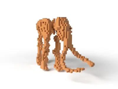 MammothSkeleton Minecraft Voxel Low-poly 3D model
