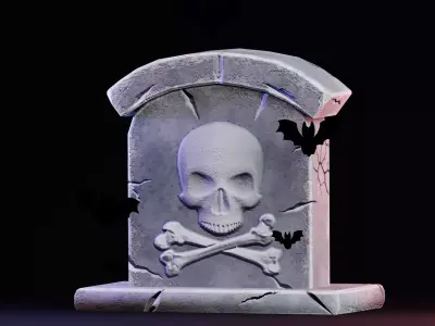 Stylized Halloween Props - Grave Low-poly 3D model