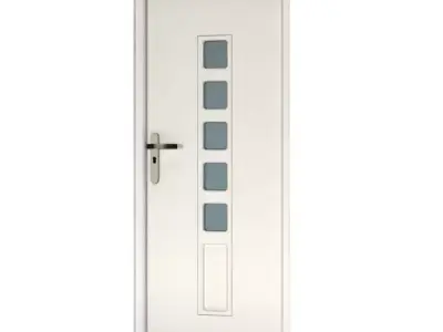 Silver Modernized Steel Door 3D model