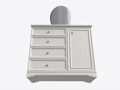 Children Dresser with Mirror and Drawers 3D model