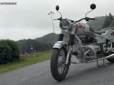  White Retro Motorcycle Ural M70 