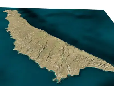 San Clemente island full 3D model terrain 3D model