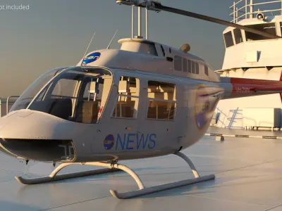  Bell 206B JetRanger III Helicopter Ten News White 