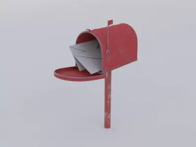 Post Box Low-poly 3D model