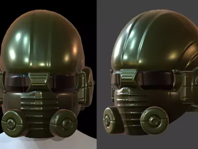Gas mask helmet 3d model scifi Low-poly  Low-poly 3D model 394